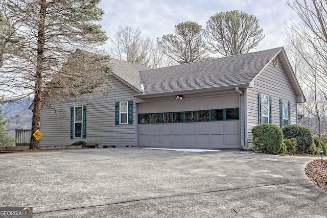 exterior space featuring a garage