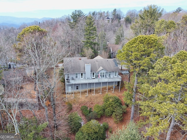 bird's eye view with a mountain view