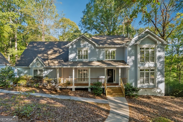 view of front of home with a porch