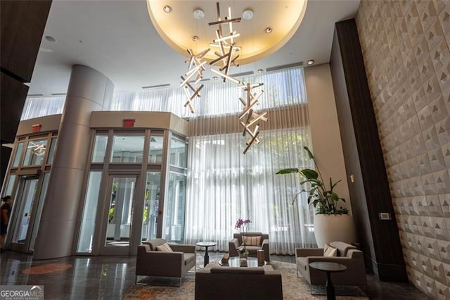 1080 Peachtree St NE Unit 1408, Atlanta, GA 30309 - building lobby with a high ceiling