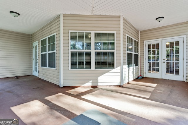 view of patio with french doors