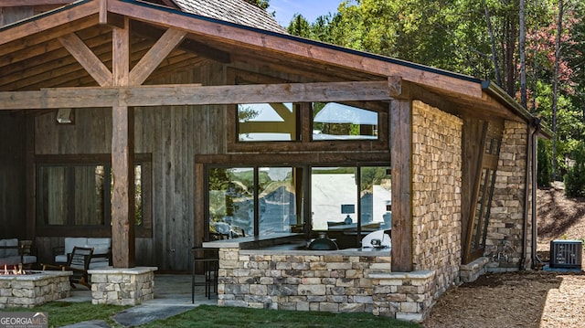 view of patio / terrace with central air condition unit