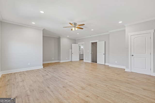 interior space featuring light wood finished floors, baseboards, and recessed lighting