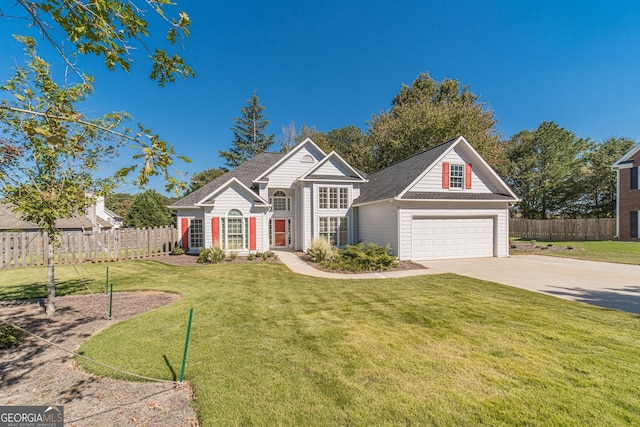 view of front of house with a front lawn