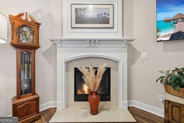 interior details with hardwood / wood-style floors