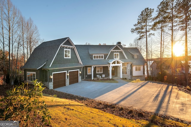 view of front of home featuring a garage