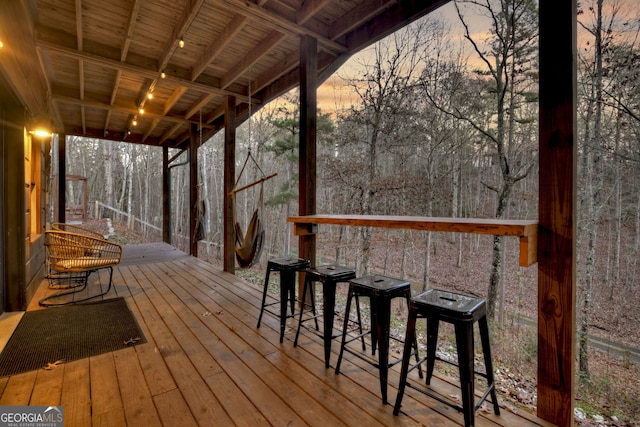 view of deck at dusk