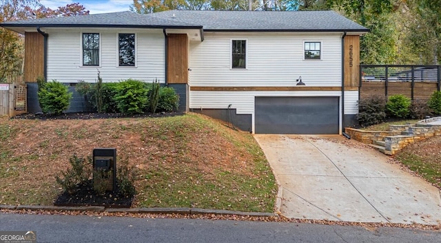 view of front of home featuring a garage