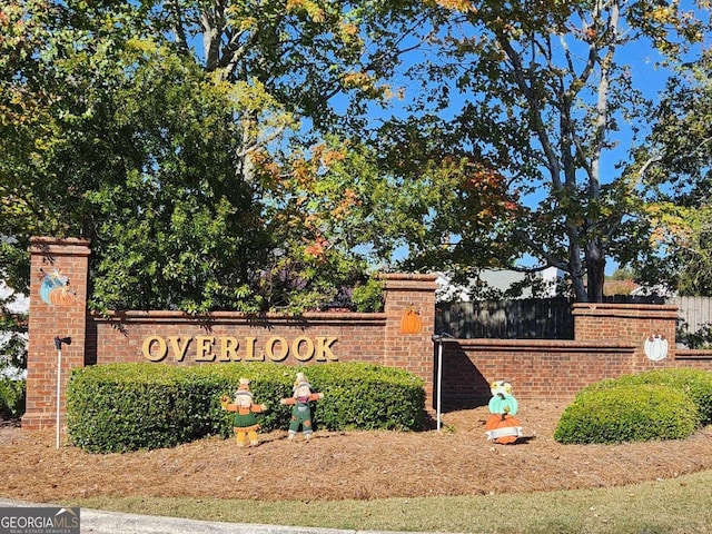 view of community sign