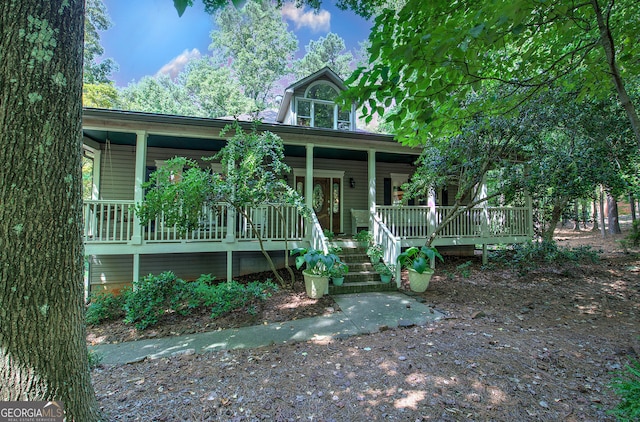 view of front facade with covered porch