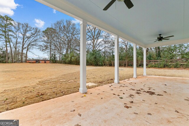 view of patio / terrace with ceiling fan