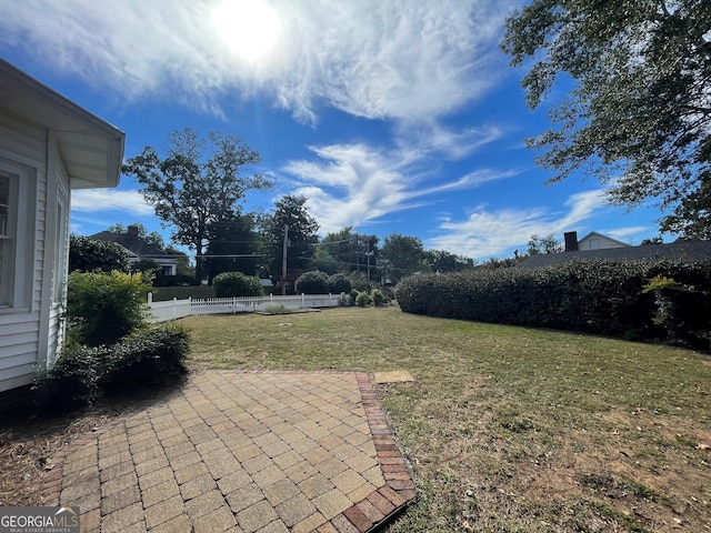 view of yard with a patio area