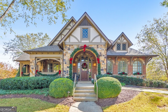 view of tudor home