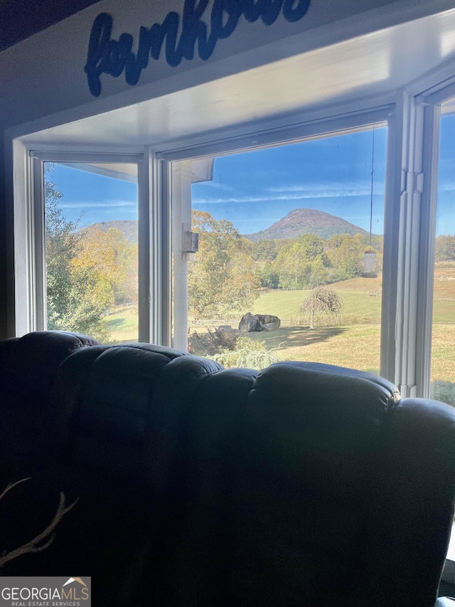 interior details with a mountain view