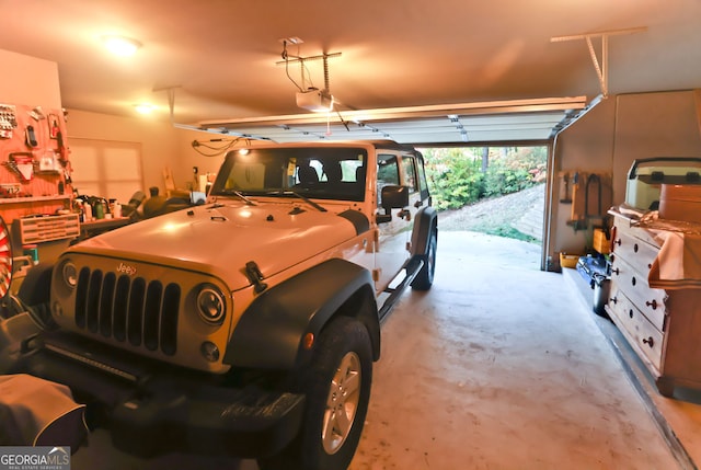 view of garage