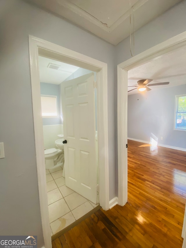 hallway featuring light wood-type flooring