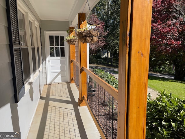 balcony with covered porch