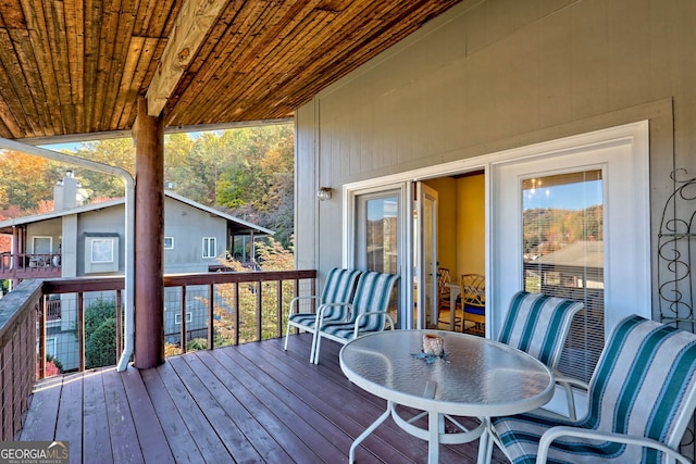 view of wooden deck