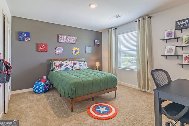 view of carpeted bedroom