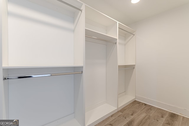 spacious closet with light wood-type flooring