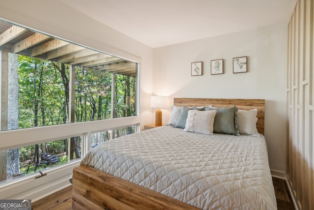 bedroom featuring hardwood / wood-style flooring