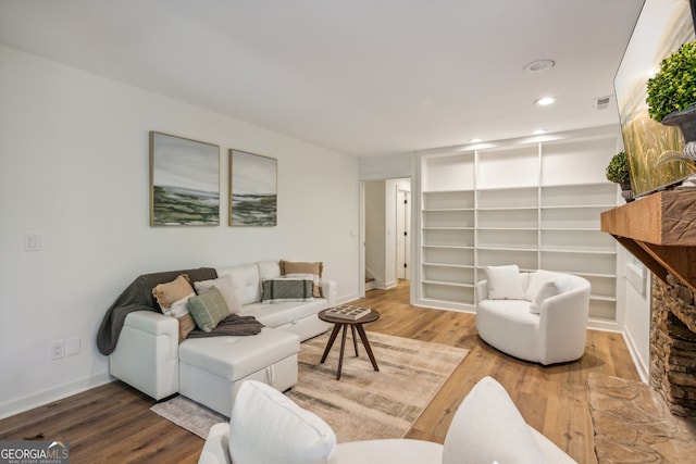 living room featuring hardwood / wood-style flooring