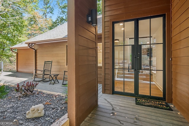 exterior space with french doors