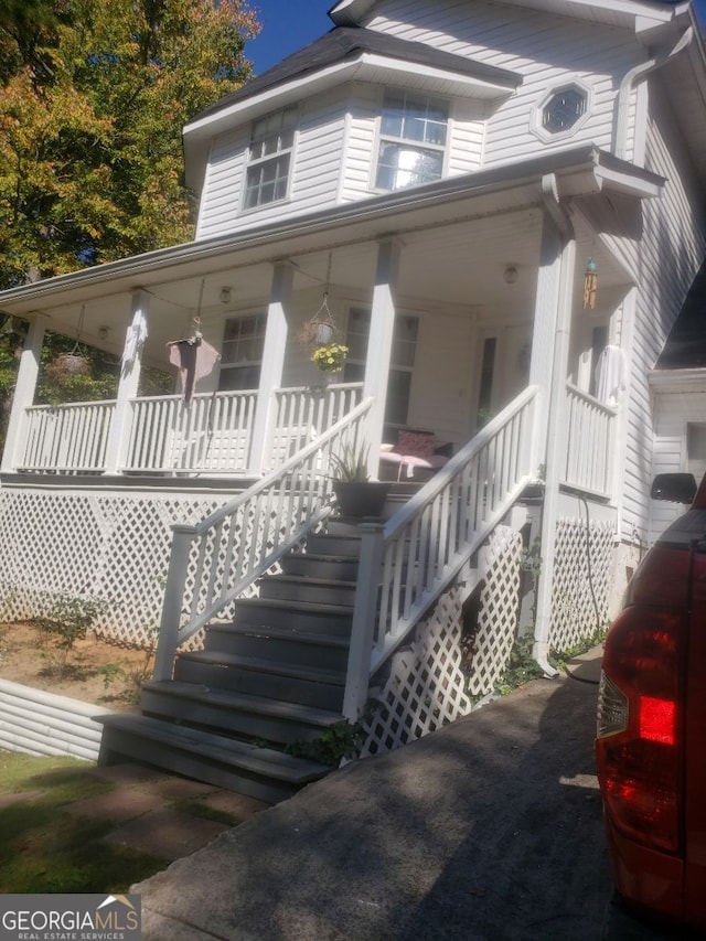 exterior space featuring a porch