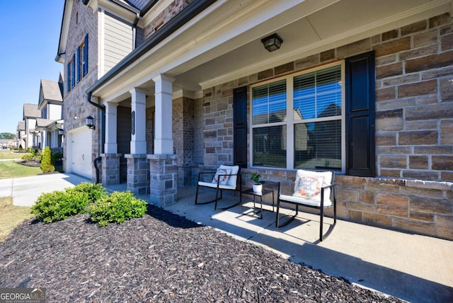 view of patio with a porch