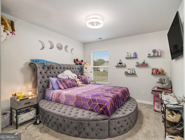 view of carpeted bedroom