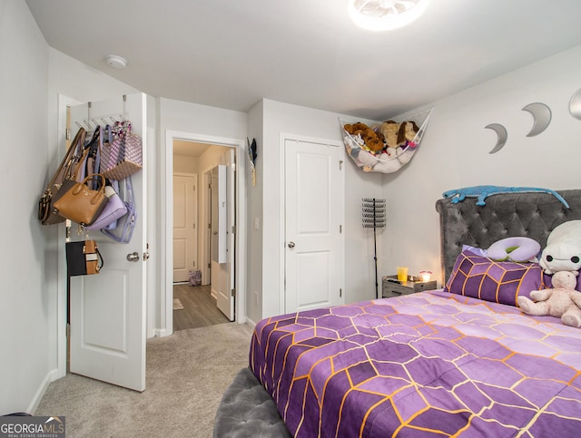 bedroom featuring carpet flooring