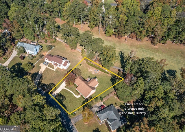 7 Stonehaven Dr, Newnan, GA 30265 - aerial view of property and surrounding area featuring property boundaries highlighted