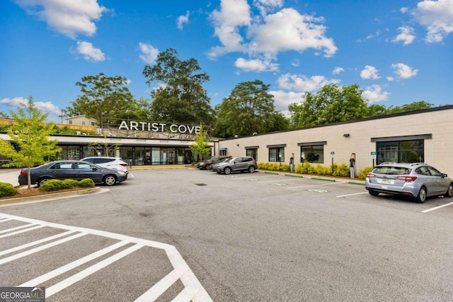 view of parking / parking lot