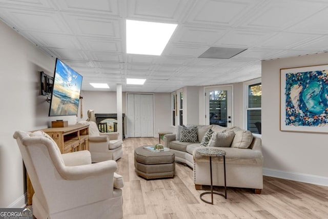 living room featuring light hardwood / wood-style flooring