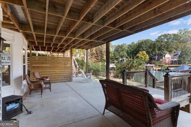 view of patio with a wooden deck