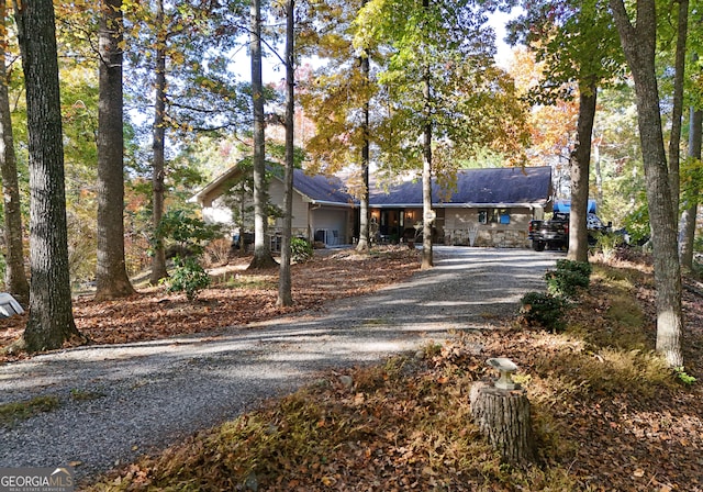 view of front of house with a garage