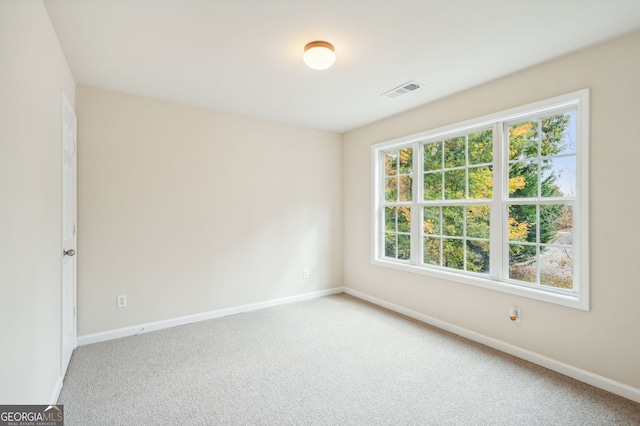 view of carpeted spare room