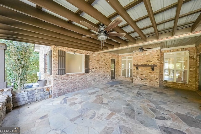 view of patio with ceiling fan