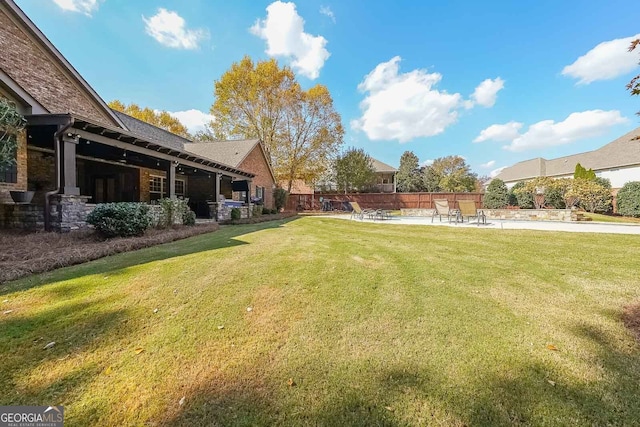 view of yard with a patio area