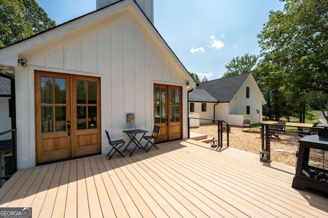 deck with french doors