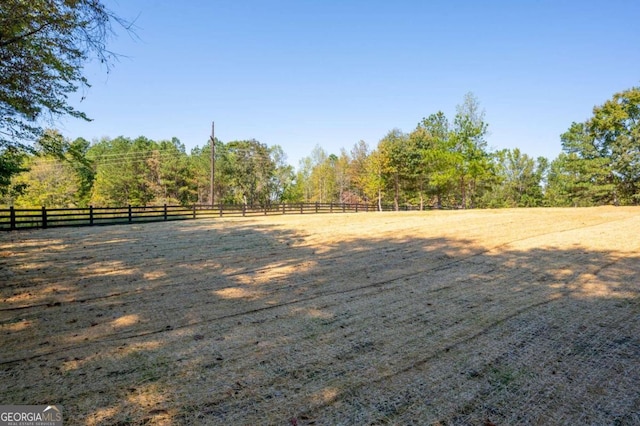 view of yard featuring a rural view