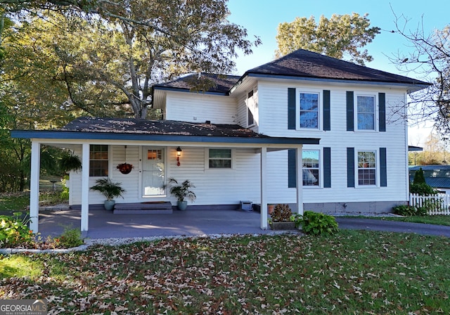 view of front of home with a porch