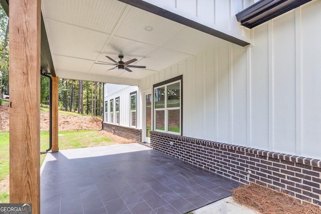 view of patio / terrace with ceiling fan