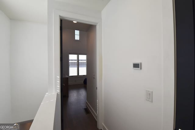 hall featuring dark hardwood / wood-style flooring