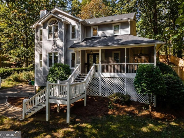 view of front of home featuring a porch