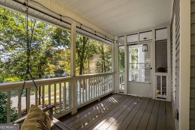 view of unfurnished sunroom