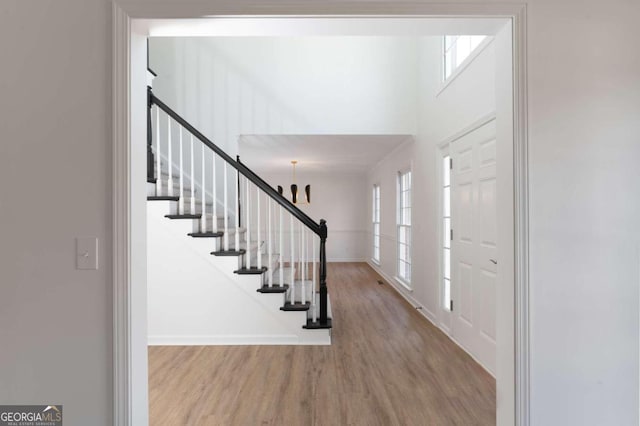 entrance foyer featuring light hardwood / wood-style flooring