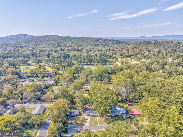 bird's eye view with a mountain view