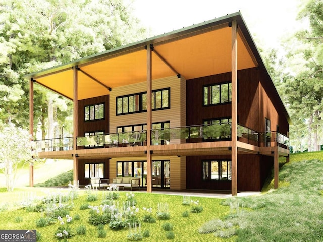 1713 Old Northcutt Rd Tr B, Unit Tr B, Ellijay, GA 30540 - rear view of house featuring a lawn and a wooden deck