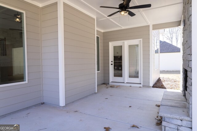 view of patio / terrace with ceiling fan